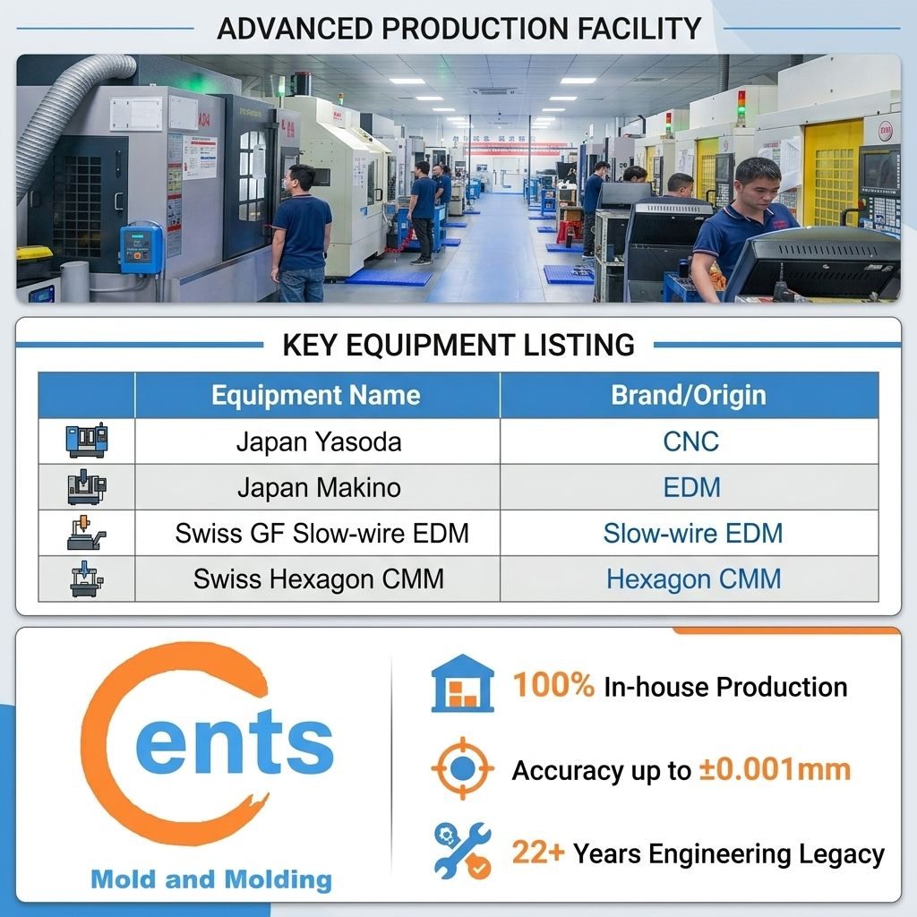 Injection molding and CNC equipment in the CENTS production facility