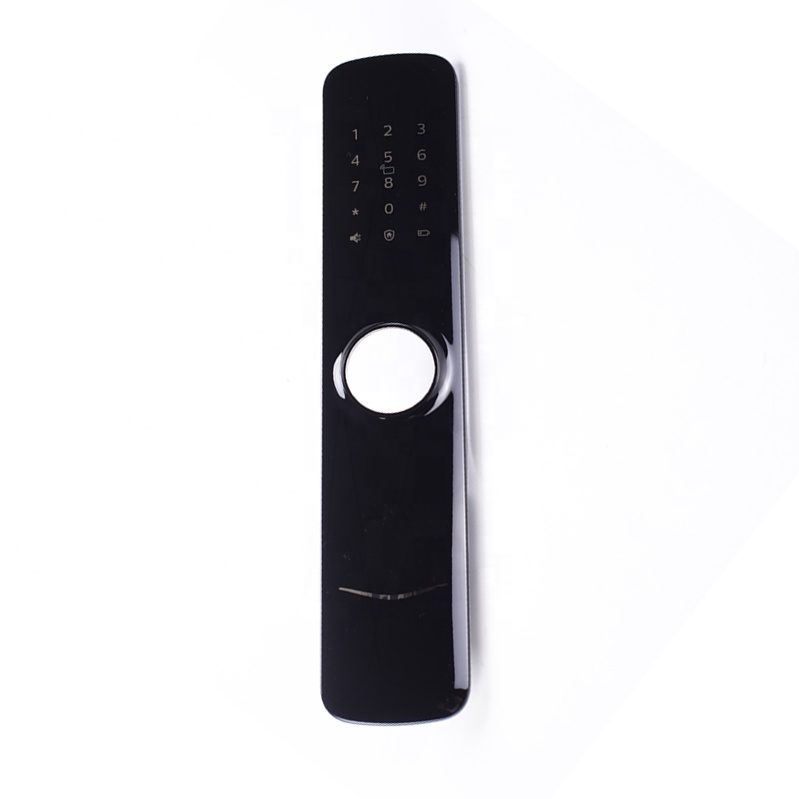 Black IMD-decorated control panel for a smart door lock