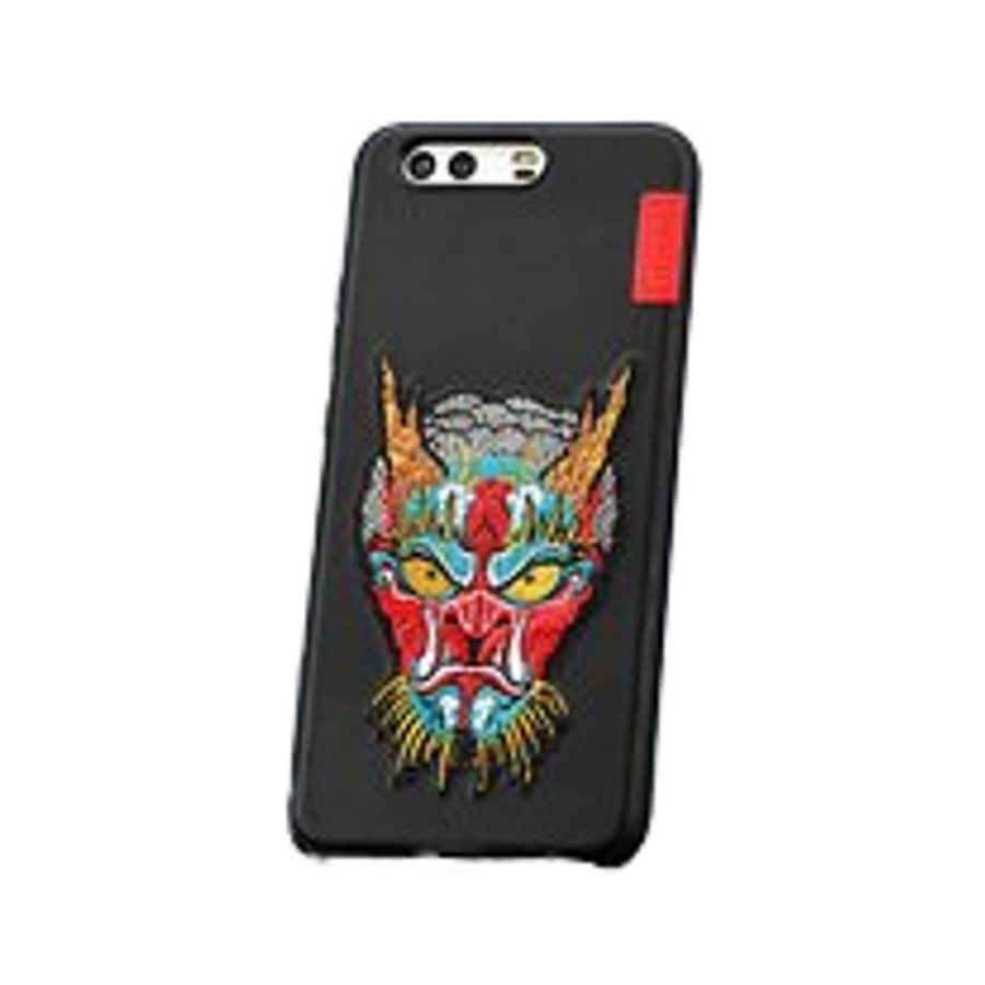 Black printed phone case with a colourful in-mold decoration graphic