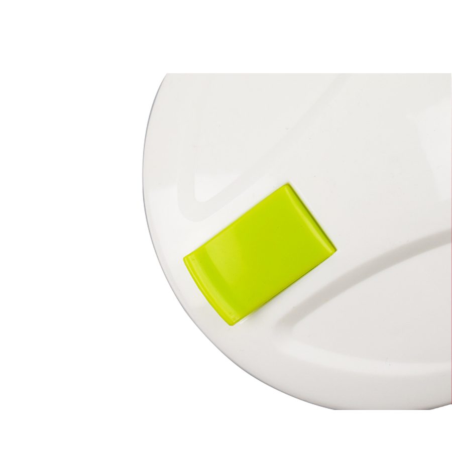 Rigid moulded part with a soft silicone insert visible in the centre
