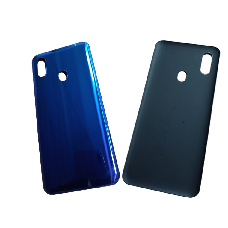 Two slim moulded protective cases, one in translucent blue and one in matte black